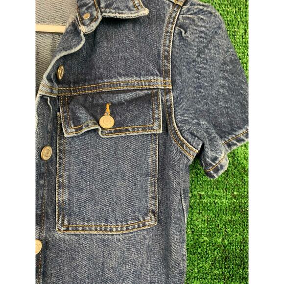 Trendyol Denim Jumpsuit Blue Wash Full Length Short Sleeve Coverall Womens Sz 36 - Picture 6 of 16